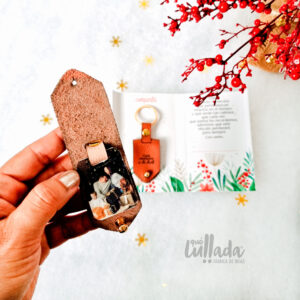 llavero de cuero navidad