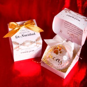 bola navidad pluma caja