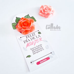 tarjeta jabon rosa